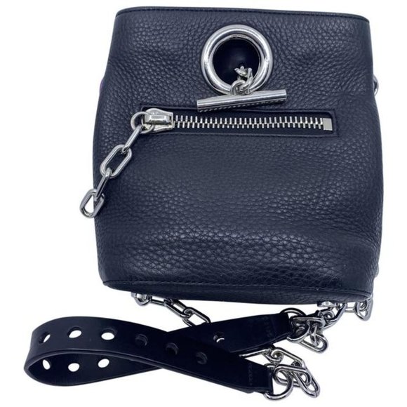 Alexander Wang Bucket Riot Black Leather Cross Body Bag - Picture 1 of 11